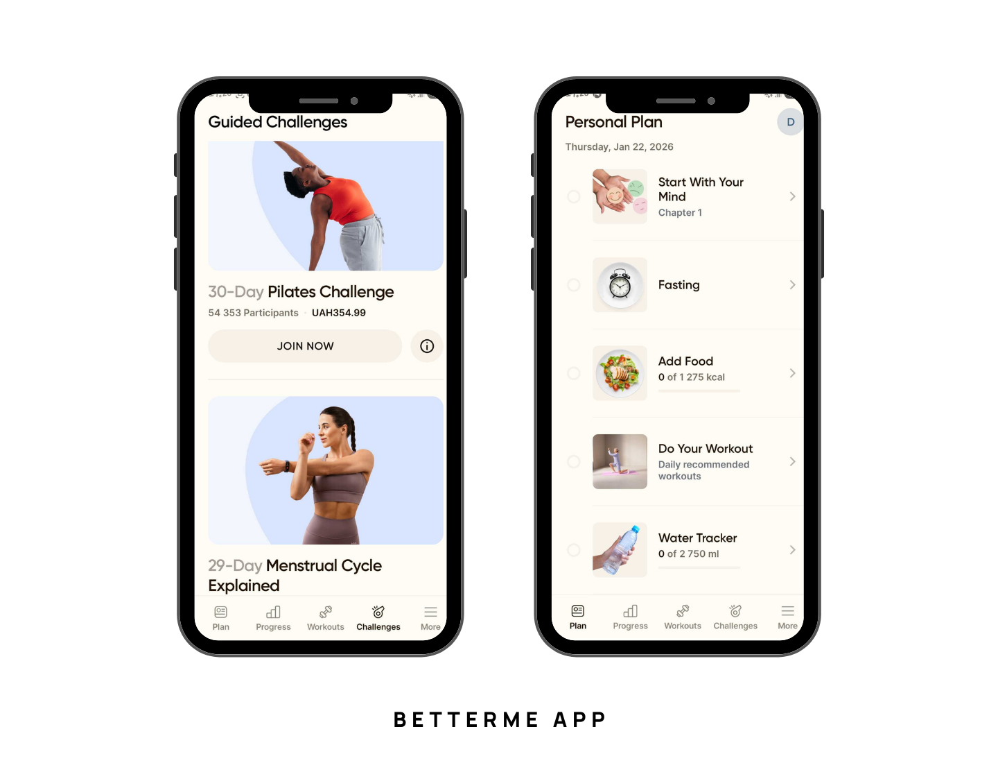 Better Me app feature