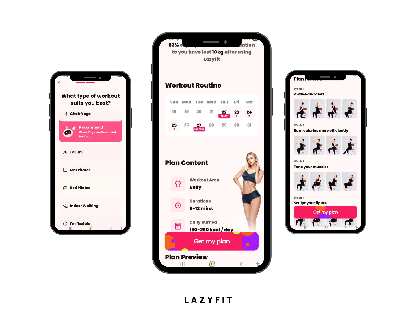 Lazyfit app feature
