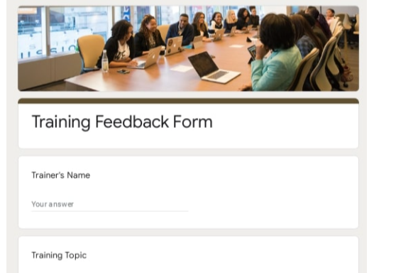 Training feedback form