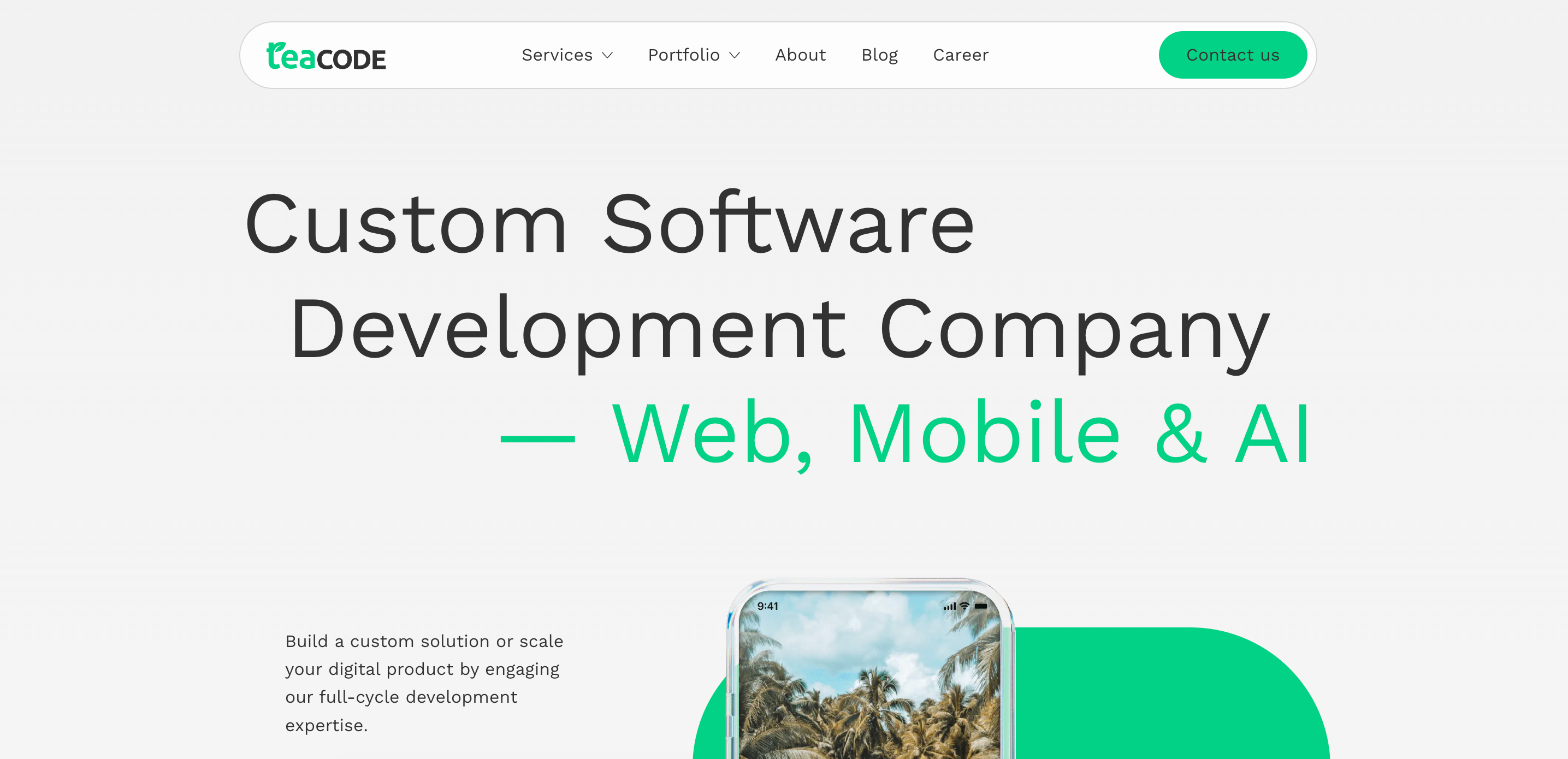 TeaCode screen